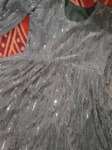 Silver Peplum Dress For Women A