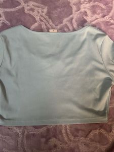 URBANIC sky blue long sleeves crop top