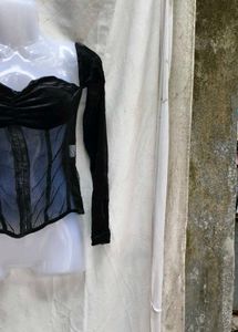 I. Black Velvet Corset Top