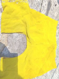 Beautiful Blouse Lemon Yellow Full Back Work
