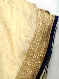 Cream Festive Saree