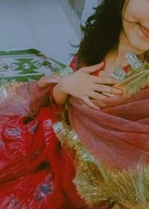 Xl Women Red & Gold Wedding Outfit