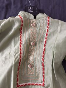 Elegant Sage Green Kurti with Accents