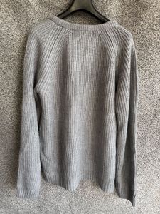 Gray Knit Pullover Sweater