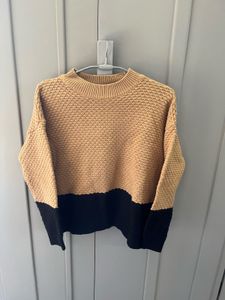 Two-Tone Knit Sweater