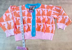 Fun Bunny Pattern Cardigan