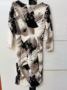 Abstract Print Bodycon Dress