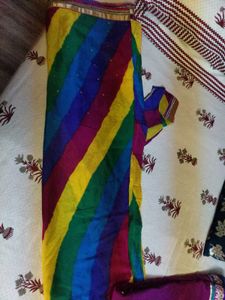 Heavy Stone Work Chiffon Saree Wth Blouse