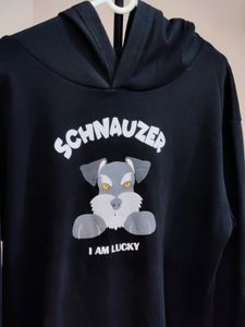 💥BUY1GET1💥 imported black schnauzer graphic print hoodie