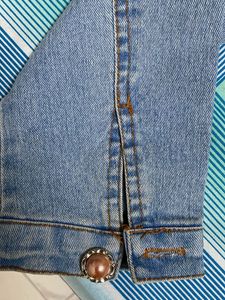 Denim Cropped Jacket For Kids