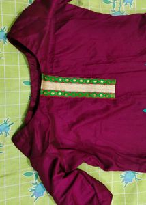 Burgundy Embroidery Kurta