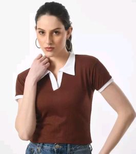 Korean Brown Crop Top