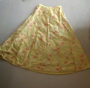 Red And Yellow Lehanga With Net Chudidhar