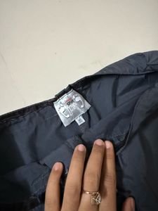 Gray Drawstring Parachute Pants