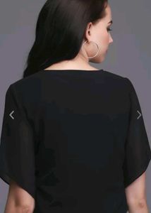 Chic Black V- Neck Wrap Top