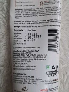 TAC 7% KUMKUMADI FACE WASH WITH SAFFRON &amp; 24K GOLD