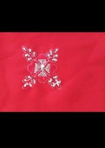 Red Embroidered Saree