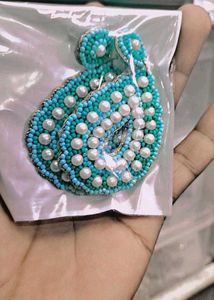 Heart Shape Pearl's And Beads Earrings