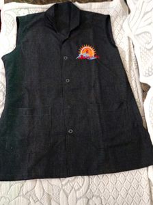 Dark Blue Sleeveless Jacket