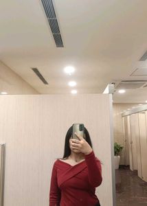 Red Off-Shoulder Long Sleeve Top