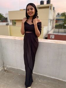 Hot Black Party Wear Co-ord Set