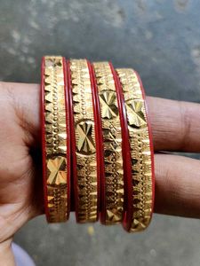 Set of Red &amp; Gold Bangles