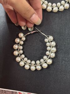 White Pearl Hoops