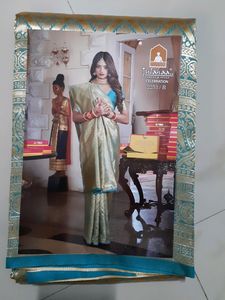Golden And Blue Saree