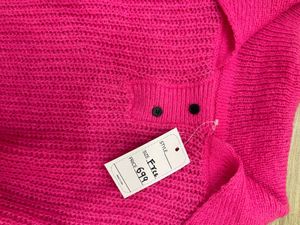 Hot Pink Knit Crosia Top