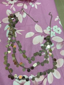 Silver Chain Belt/necklace &amp; Necklac 3 In 1 Combo