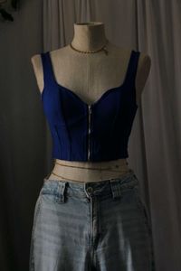 Blue Corset Like Top