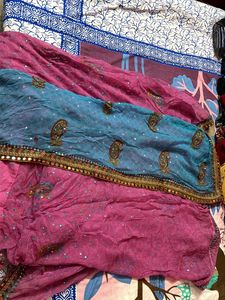 Beautiful blue pink Saree