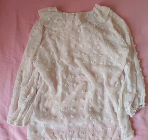 White Ruffled Top