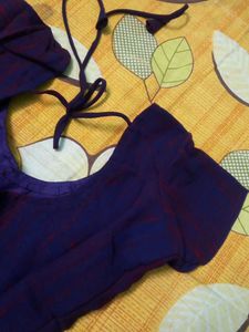 Bluish Purple Stitched Blouse