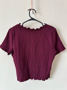 Burgundy Textured Top
