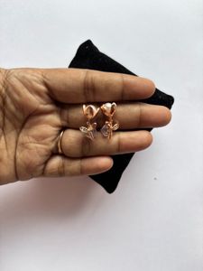 Rose Bloom Stud Earrings – Gold Plated