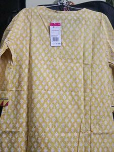 Srishti Yellow Printed Kurta - Size M