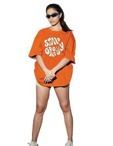 Trendy Orange Graphic Tee