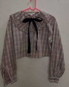 Cute Collar Top With Bow🎀