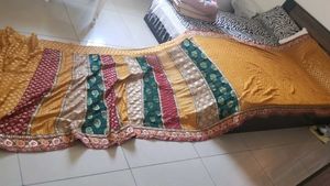 multicoloured benares georgette saree