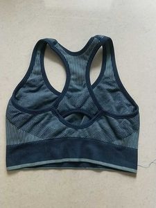 Puma Blue Patterned Sports Bra