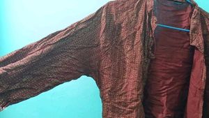 Burgundy Patterned Long Sleeve Top