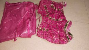 Elegant Pink Embellished Saree
