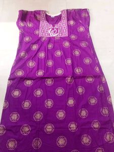 Purple Embroidered Nightgown