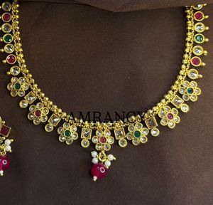 Golden Jewellery Set With Tikka