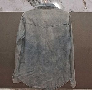 Combo Of Denim Shirt With Floral printed Jacket