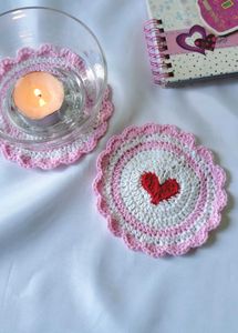 Set of 2 Blooming Heart Coaster