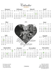 BTS Calender print Out Poster