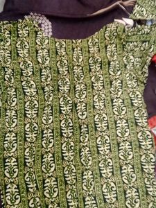 Green Printed Kurta