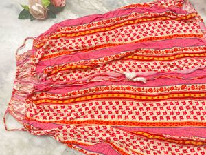 Pink &amp; Orange Print Sun Dress